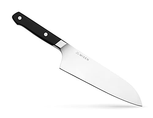 Misen Santoku Knife - 7.5 Inch Japanese Style Kitchen Knife - High Carbon Stainless Steel Chopping Knife, Black