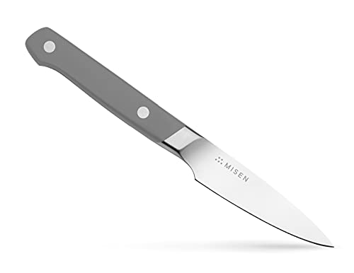 Misen 3 Inch Paring Knife - Small Kitchen Knife for Cutting Fruit, Vegetables and More - High Carbon Steel Ultra Sharp Paring Knives, Gray