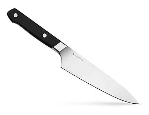 Misen 5.5 Inch Utility Knife - Medium Kitchen Knife for Chopping and Slicing - High Carbon Steel Sharp Cooking Knife, Black