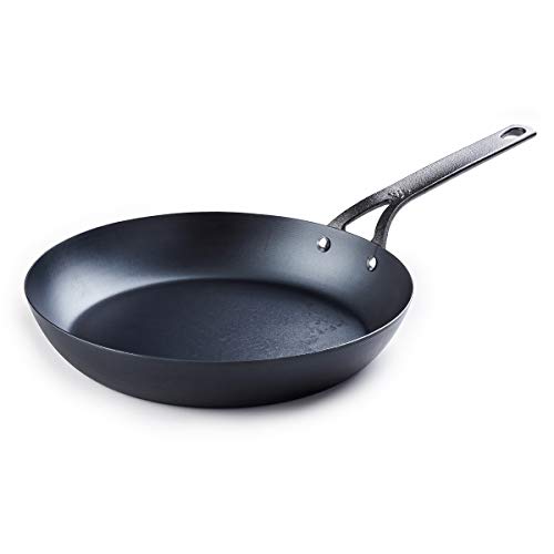 BK Pre-Seasoned Black Steel Induction 12' Frying Pan Skillet, Oven Safe, Black