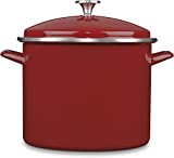 Cuisinart Chef's Classic Enamel on Steel Stockpot with Cover, 12-Quart, Red
