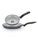 T-fal Scratc G917S264 Initiatives Nonstick Ceramic Coating PTFE PFOA and Cadmium Free Scratch Resistant Dishwasher Oven Safe 8.5 and 10.5-Inch Fry Pan C, 2-Pack, Black