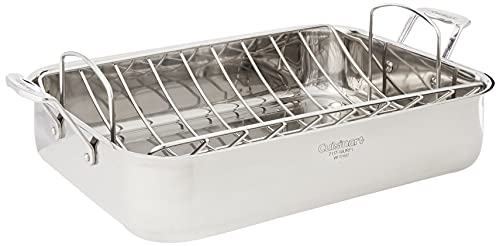 Cuisinart 7117-16UR Chef's Classic 16-Inch Rectangular Roaster with Rack, Stainless Steel