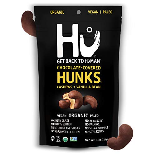 Hu Hunks Vegan Chocolate Covered Cashews With Vanilla Bean | 2 Pack | Non-GMO, Gluten Free, Paleo, Organic Dark Chocolate