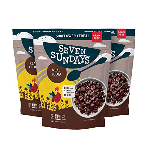 Seven Sundays Grain Free Cereal - Real Cocoa - 3 Count, 8 Oz Bag - Gluten and Grain Free, Paleo, Keto Friendly, No Refined Sugar, Vegan, Non-GMO