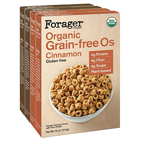 Forager Project Grain & Gluten-Free Vegan Breakfast Cereal | Dairy-free, Organic, Low Sugar, Plant-Based Protein | 4 Pack Variety - 2x Cinnamon, 2x Chocolate