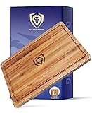 DALSTRONG Teak Wood Cutting Board - 22' x 15' Large Size - Tight Wood Grain - Laser-Engraved Measurements & Juice Groove - Kitchen Chopping Board - Serving - Large Cutting Boards - Gift Packaging
